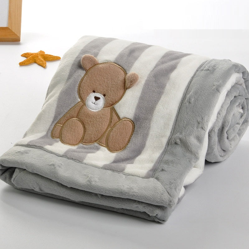 Simple Printed Flannel Children's Double-layer Blanket