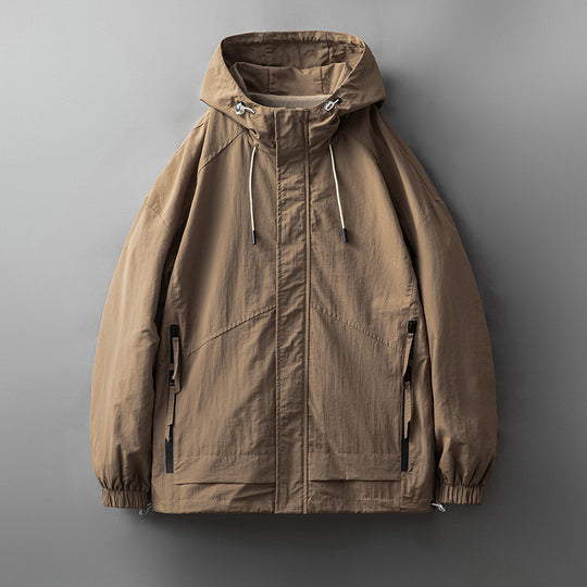 Men's Casual Hooded Slightly Loose Thin And All-matching Tooling Shell Jacket
