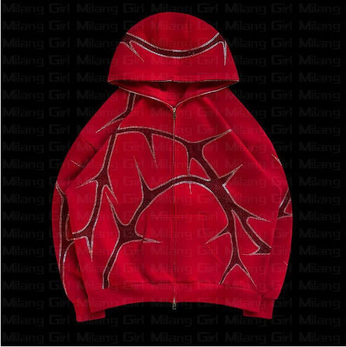 3D Hoodie Zipper Casual Hooded Sweater Set