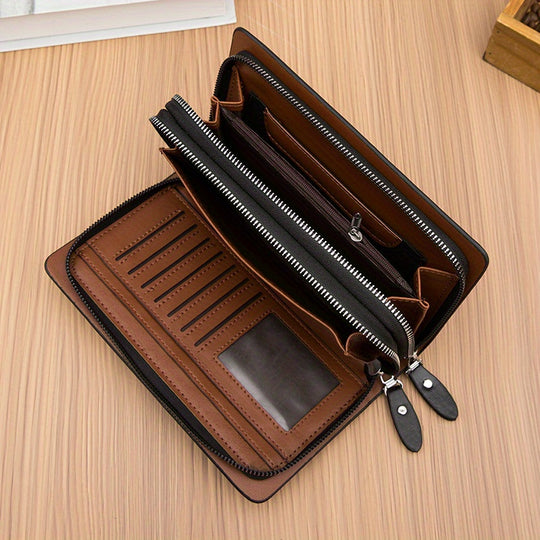 Men's Business Clutch Double Zipper Large Capacity - The General Ecommerce Store