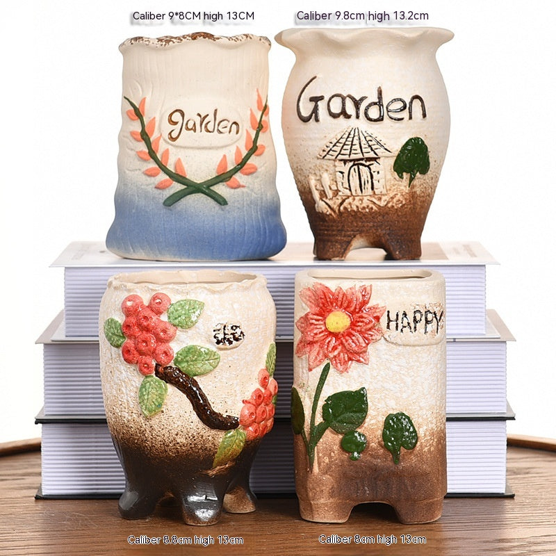 Succulent Flower Pot Ceramic Stoneware Simple Small Pot Plant