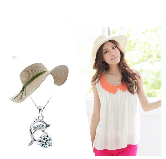 Fashion Women's Crystal Women's Silver Plated Necklace