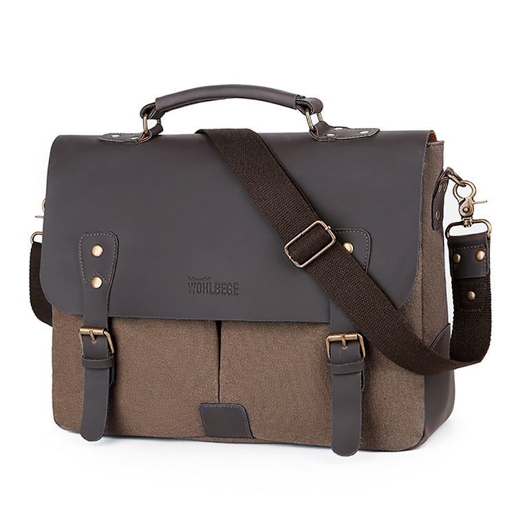 Retro Computer Briefcase Handbag Diagonal Casual Shoulder Bag With Lid - The General Ecommerce Store