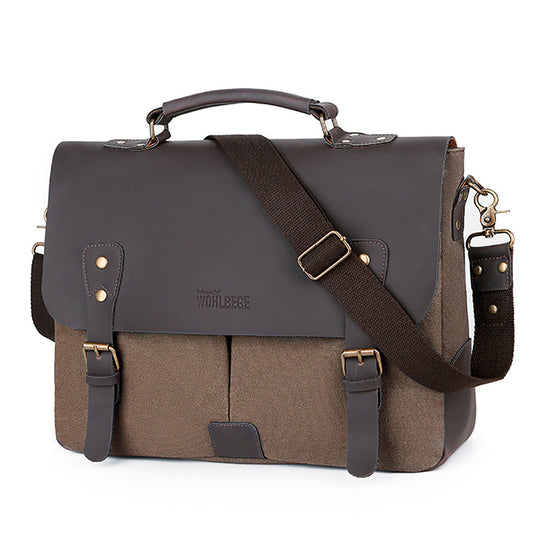 Retro Computer Briefcase Handbag Diagonal Casual Shoulder Bag With Lid - The General Ecommerce Store
