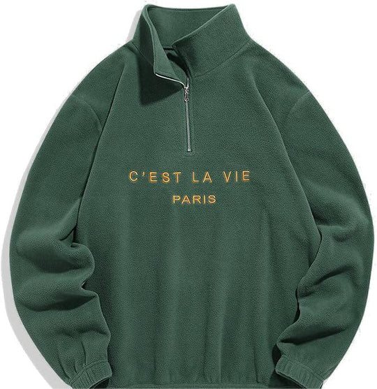 Men Fashion Brands American Retro Minority Autumn And Winter Loose Zipper Coat Sweatshirt