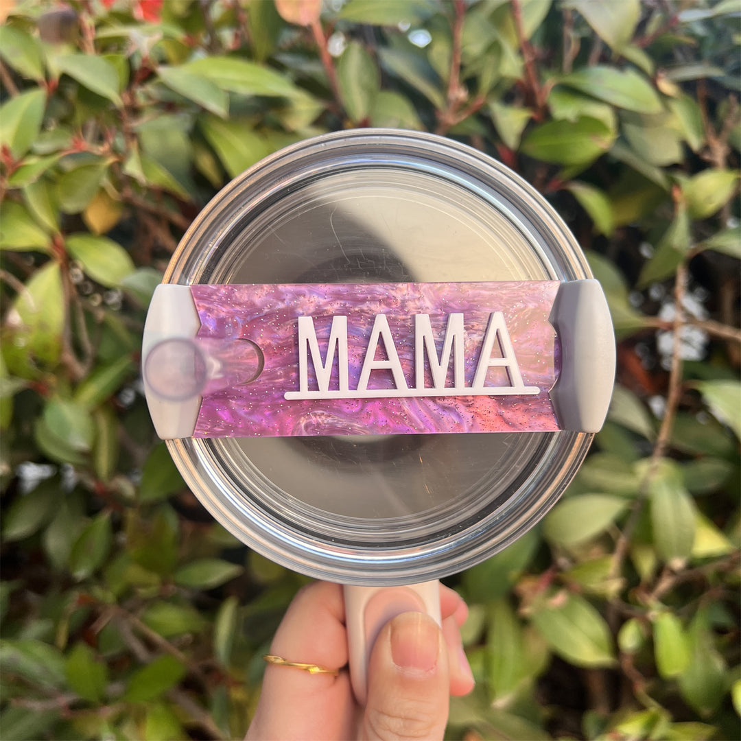 3D MAMA Acrylic Car Cup Cover Decorations