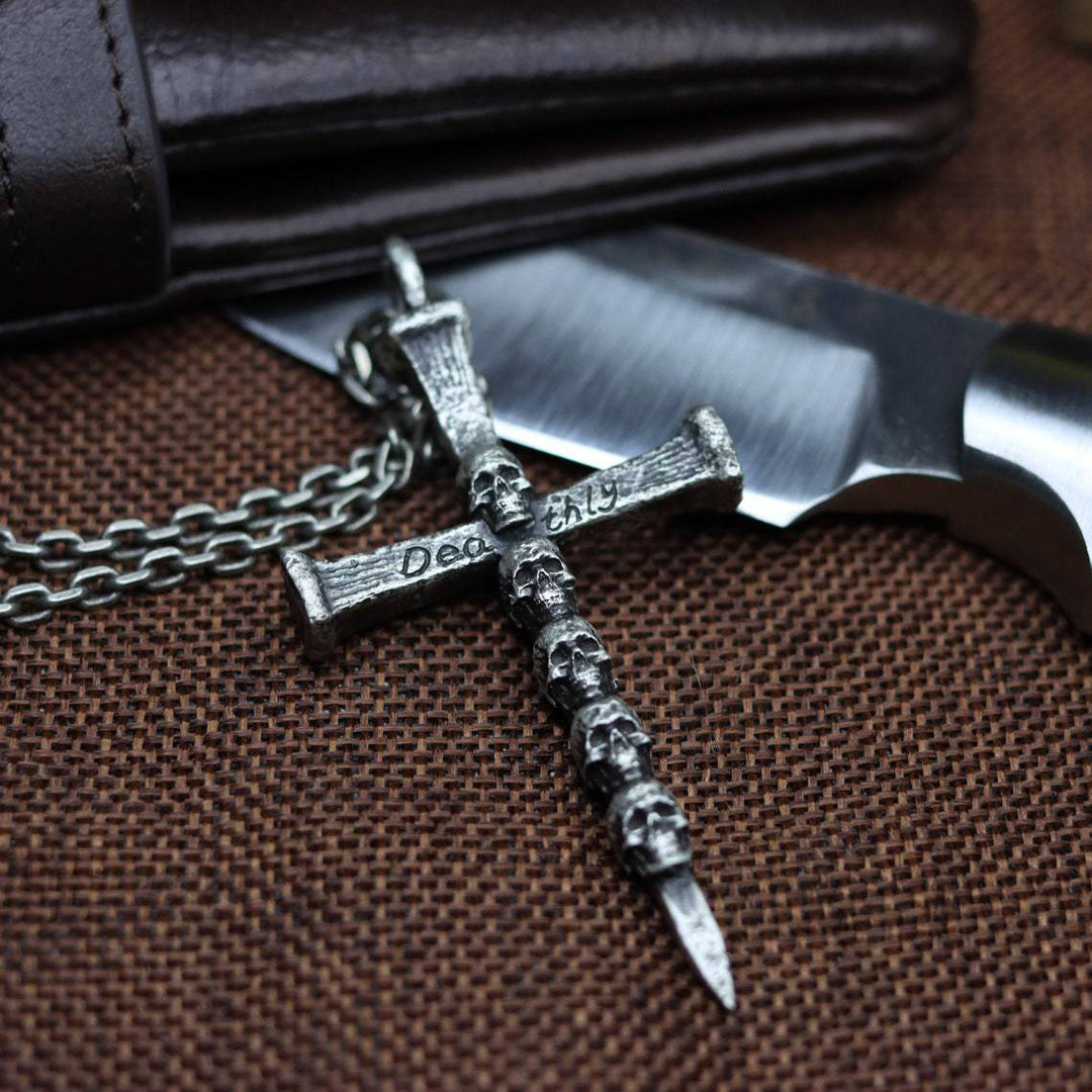 European And American Cross Skull Figure Men's Vintage Punk Style