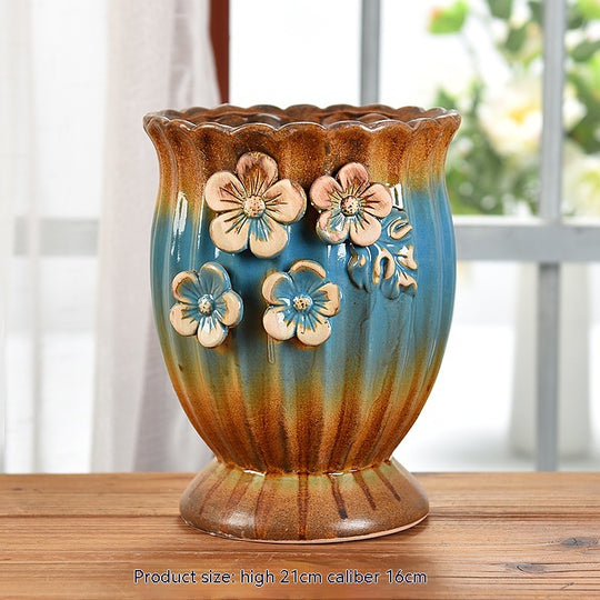 Succulent Flower Pot Ceramic Stoneware Simple Small Pot Plant
