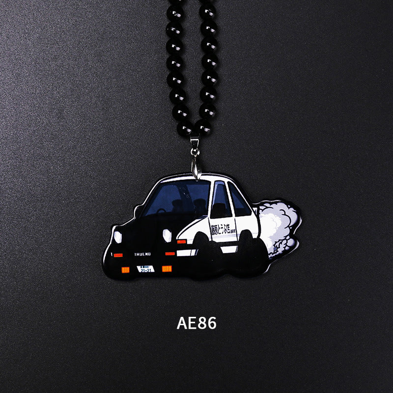 Double-sided Acrylic Rearview Mirror Pendant Personalized Creative Graffiti Car Pendant Modified Car Trend Pendant Listing