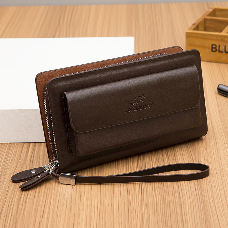 Men's Business Clutch Double Zipper Large Capacity - The General Ecommerce Store