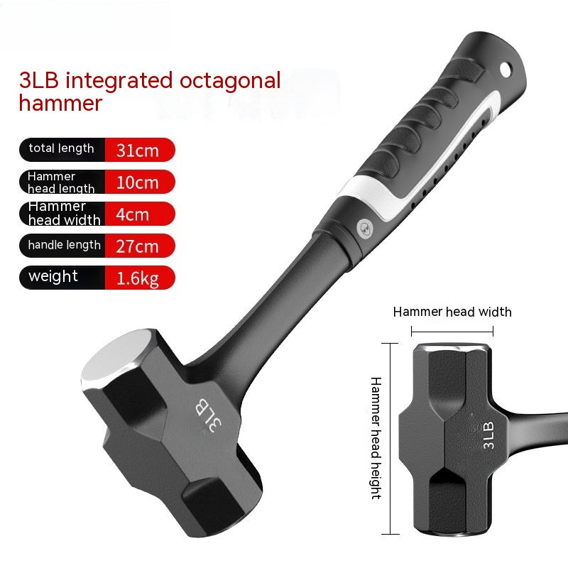 Octagonal Solid Integrated Wall Striking Large Iron Hammer