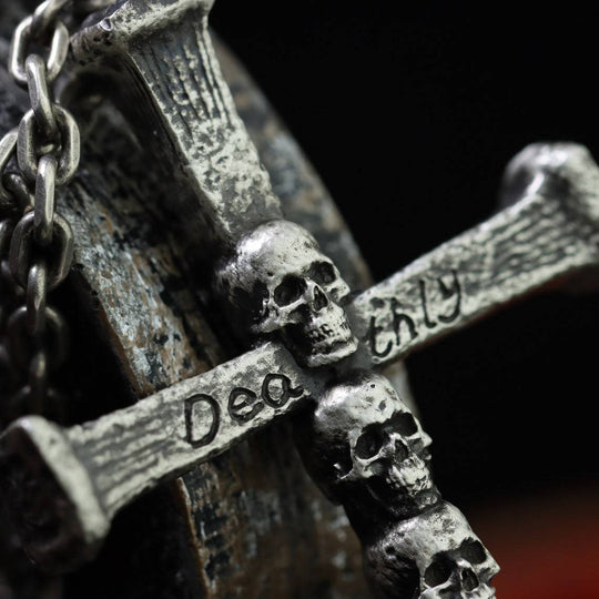 European And American Cross Skull Figure Men's Vintage Punk Style