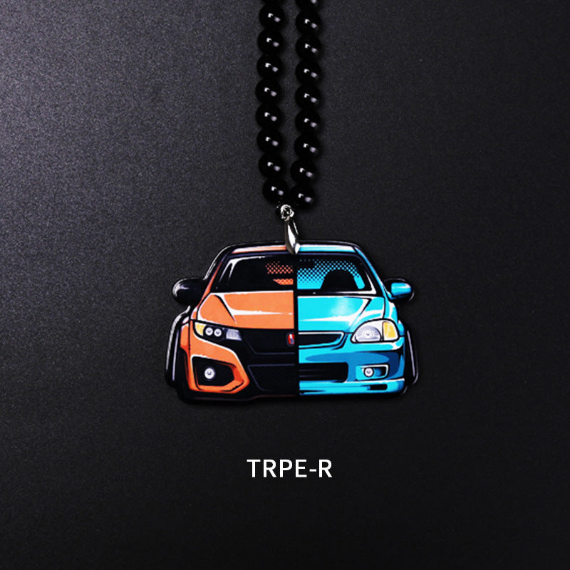 Double-sided Acrylic Rearview Mirror Pendant Personalized Creative Graffiti Car Pendant Modified Car Trend Pendant Listing