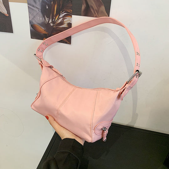 Fashion Retro Solid Color One Shoulder New Western Style All-matching Underarm Women's Bag