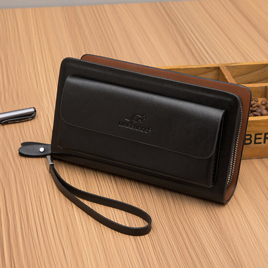 Men's Business Clutch Double Zipper Large Capacity - The General Ecommerce Store