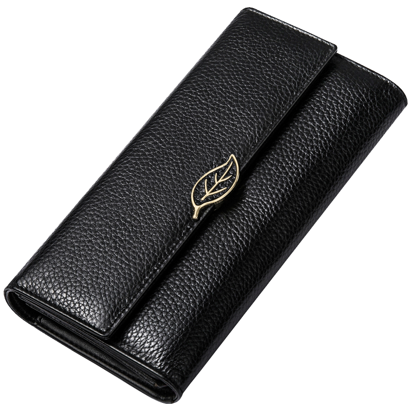 Lychee Pattern First Layer Cowhide Women's Long Wallet