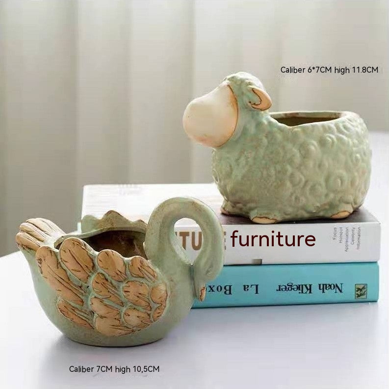 Succulent Flower Pot Ceramic Stoneware Simple Small Pot Plant