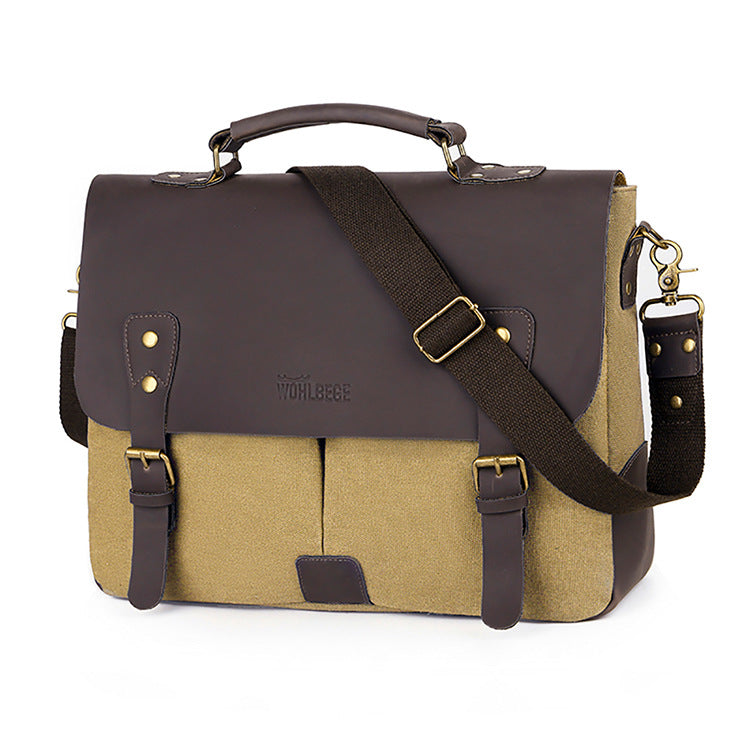 Retro Computer Briefcase Handbag Diagonal Casual Shoulder Bag With Lid - The General Ecommerce Store