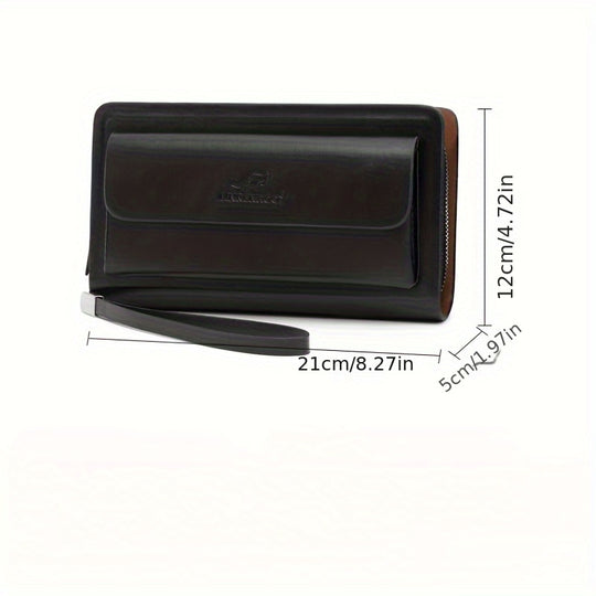 Men's Business Clutch Double Zipper Large Capacity - The General Ecommerce Store