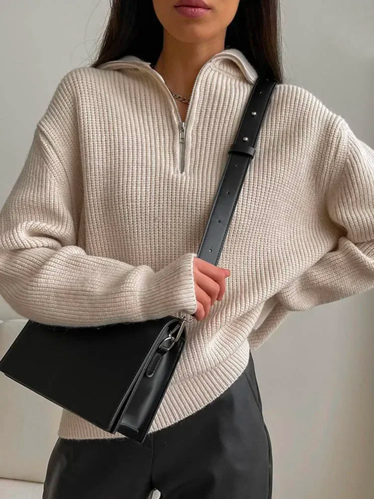 Turtleneck Zipper Sweater - The General Ecommerce Store