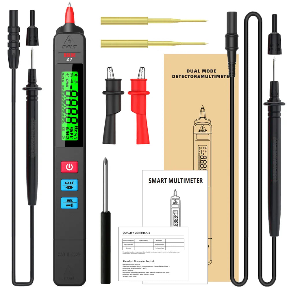 BSIDE Smart Digital Multimeter Pen Type Tester Auto Non-Contact Voltag ...